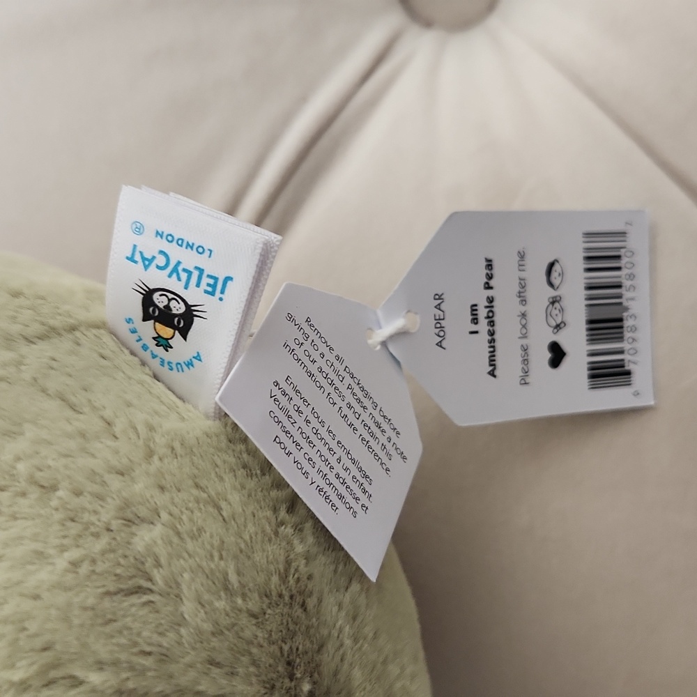 Jellycat Amuseable Pear ๐ Soft & Plush 9.5x5" NWT - Picture 6 of 6